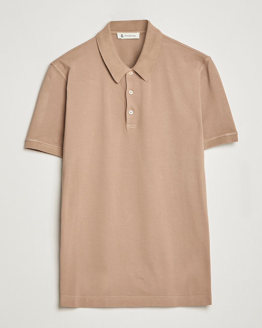 Hombres | Polos | Piacenza Cashmere | Portofino Short Sleeve Polo Beige