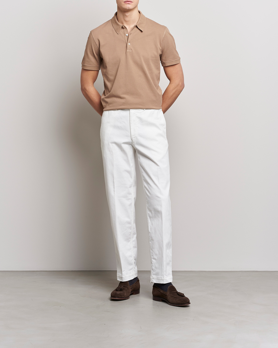 Hombres | Polos | Piacenza Cashmere | Portofino Short Sleeve Polo Beige