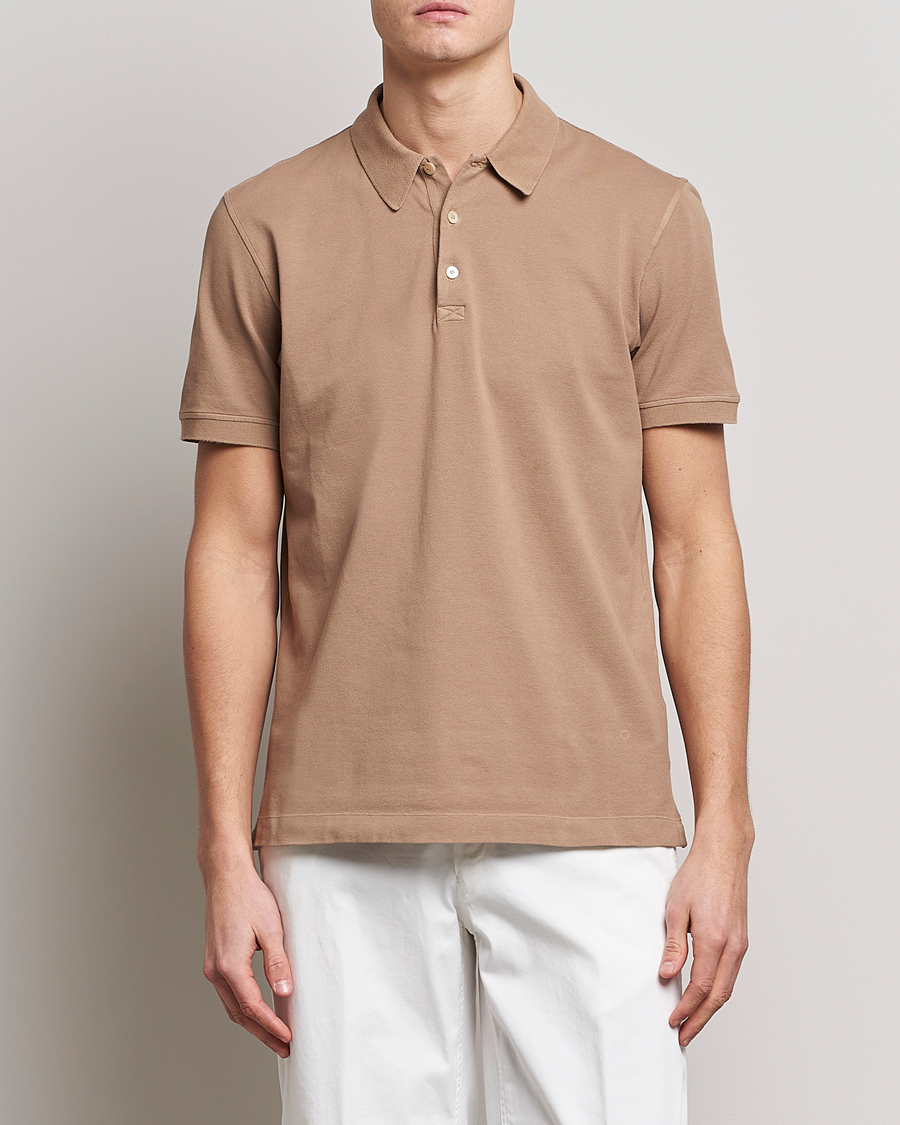 Hombres | Polos | Piacenza Cashmere | Portofino Short Sleeve Polo Beige