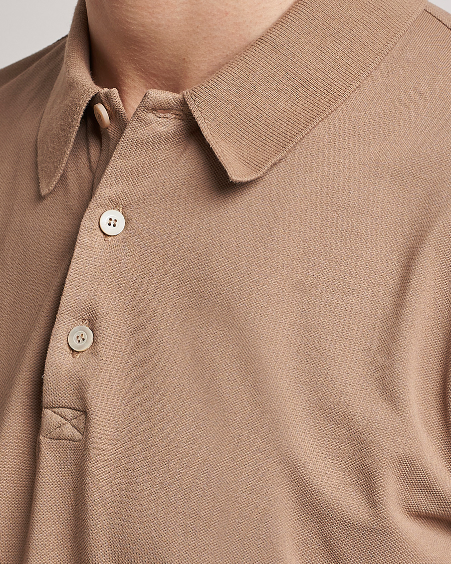 Hombres | Polos | Piacenza Cashmere | Portofino Short Sleeve Polo Beige
