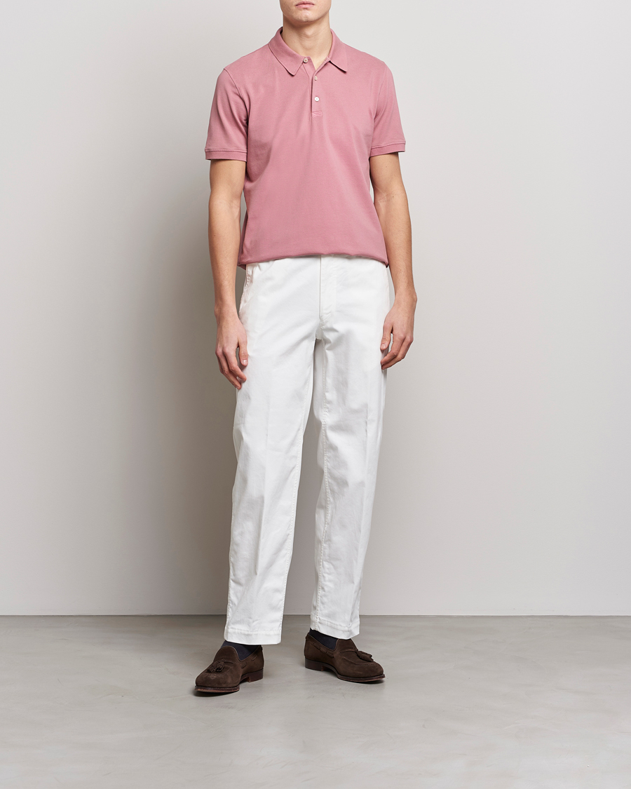 Hombres | Polos | Piacenza Cashmere | Portofino Short Sleeve Polo Rosa