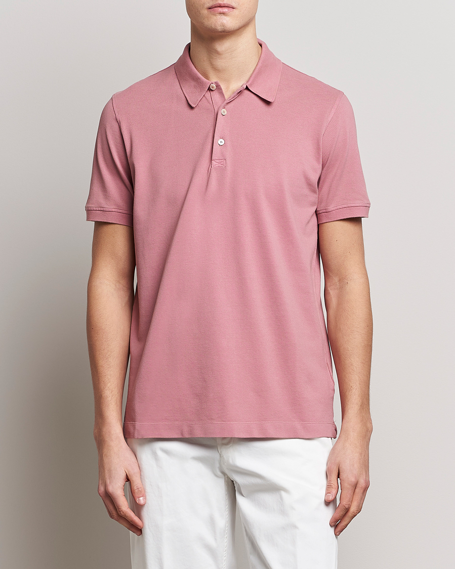 Hombres | Polos | Piacenza Cashmere | Portofino Short Sleeve Polo Rosa