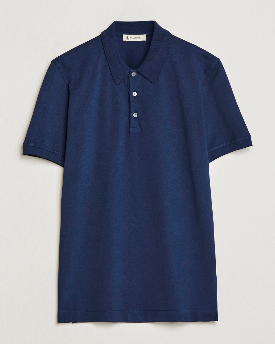 Hombres | Polos | Piacenza Cashmere | Portofino Short Sleeve Polo Navy