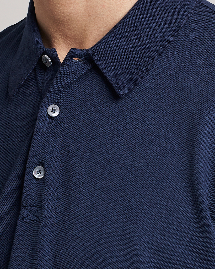 Hombres | Polos | Piacenza Cashmere | Portofino Short Sleeve Polo Navy