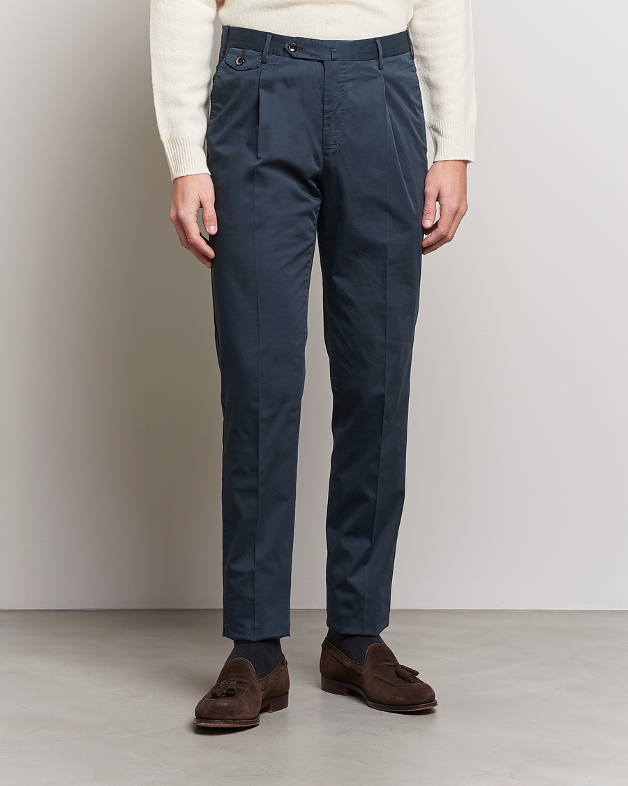 Hombres | Pantalones | PT01 | Gentleman Fit Cotton Stretch Chinos Navy
