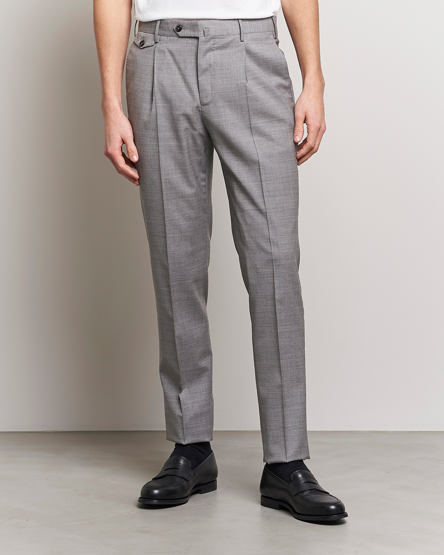 Hombres | Pantalones | PT01 | Gentleman Fit Wool Trousers Light Grey