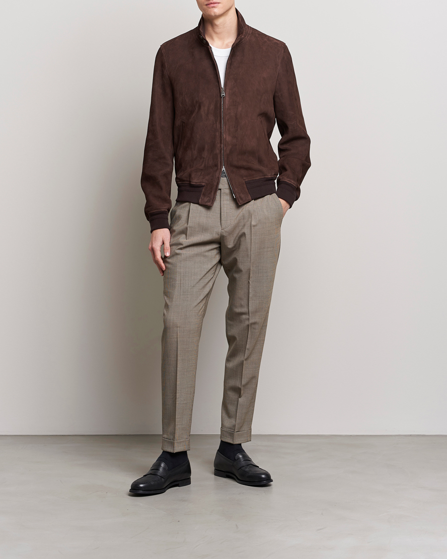 Hombres | Pantalones | PT01 | Slim Fit Pleated Soft Wool Trousers Beige