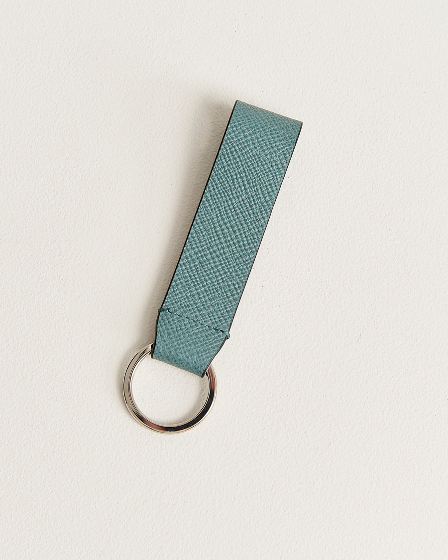 Hombres | llaveros | Smythson | Panama Leather Keyring Dark Teal