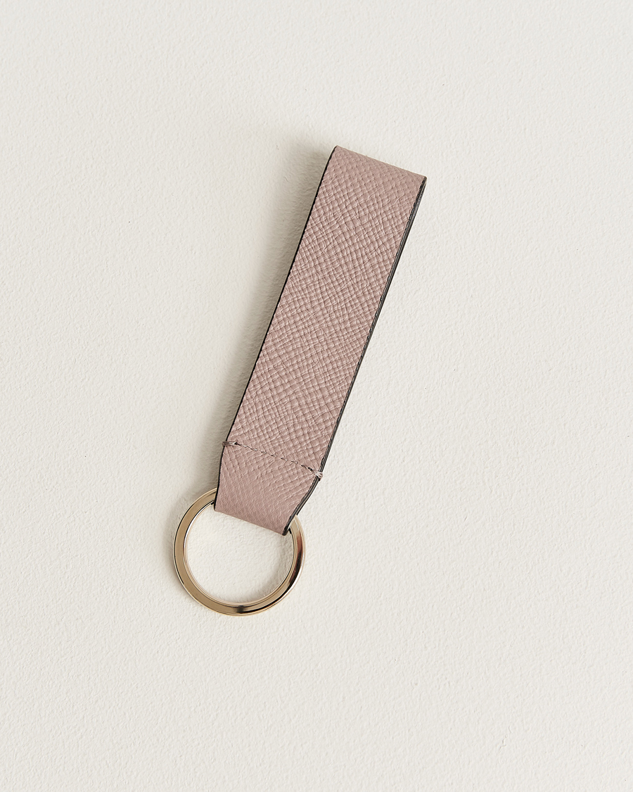 Hombres | llaveros | Smythson | Panama Leather Keyring Taupe