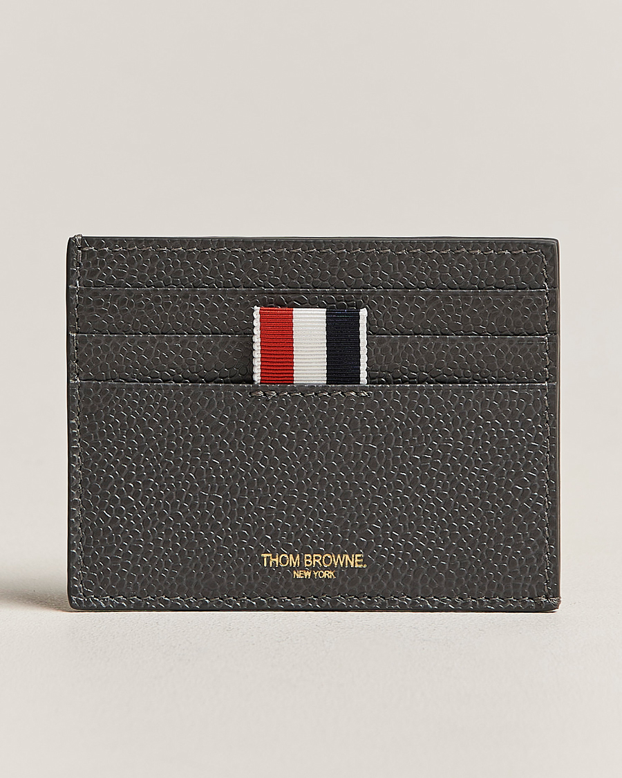 Hombres | Thom Browne Pebble Grain Cardholder Dark Grey | Thom Browne | Pebble Grain Cardholder Dark Grey