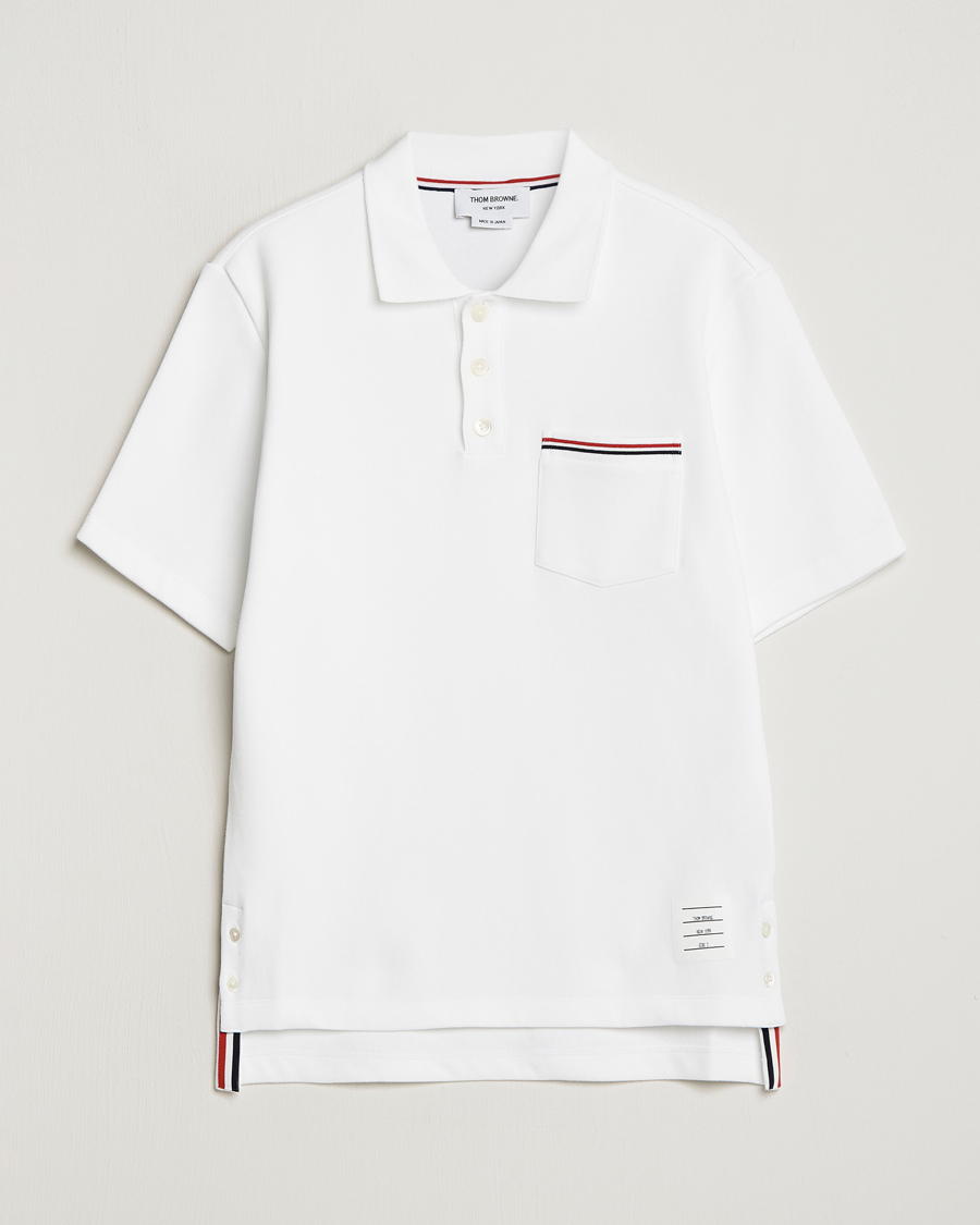 Hombres | Polos | Thom Browne | Short Sleeve Pocket Polo White