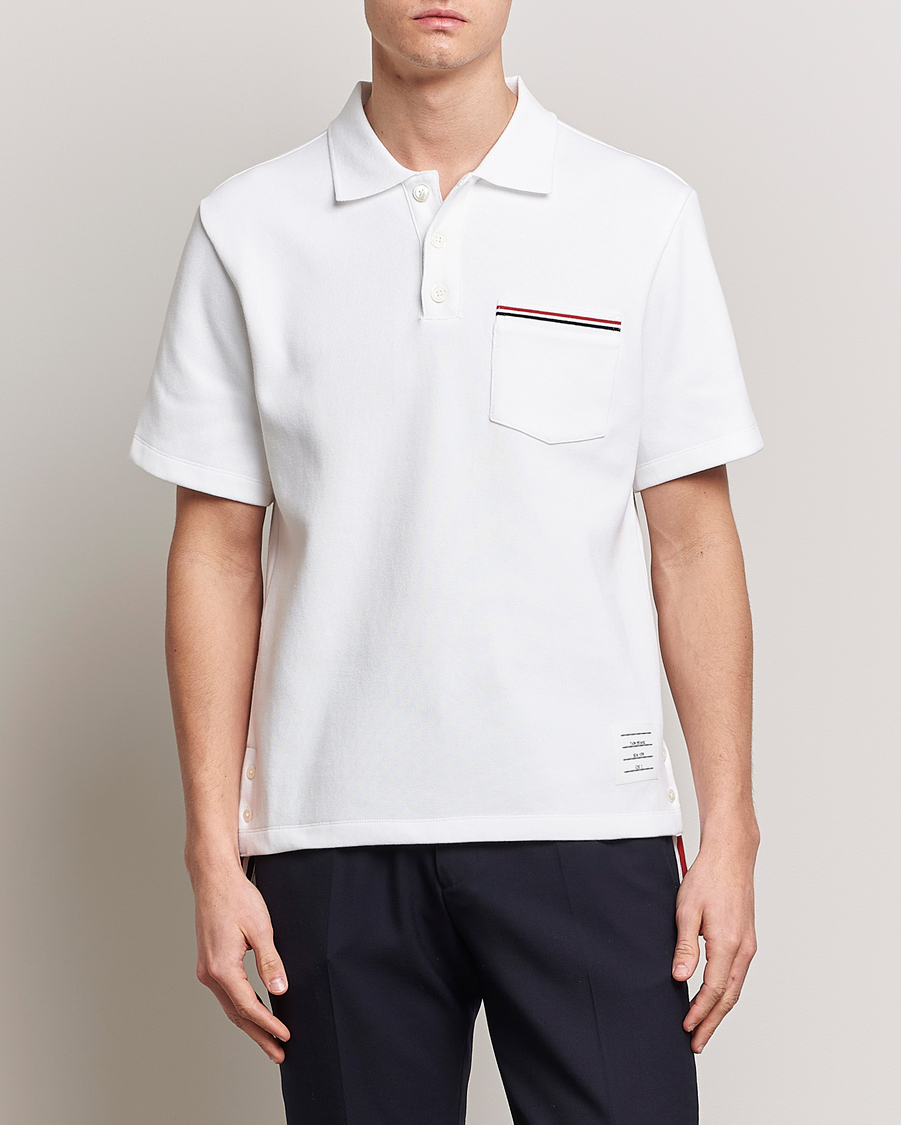 Hombres | Polos | Thom Browne | Short Sleeve Pocket Polo White