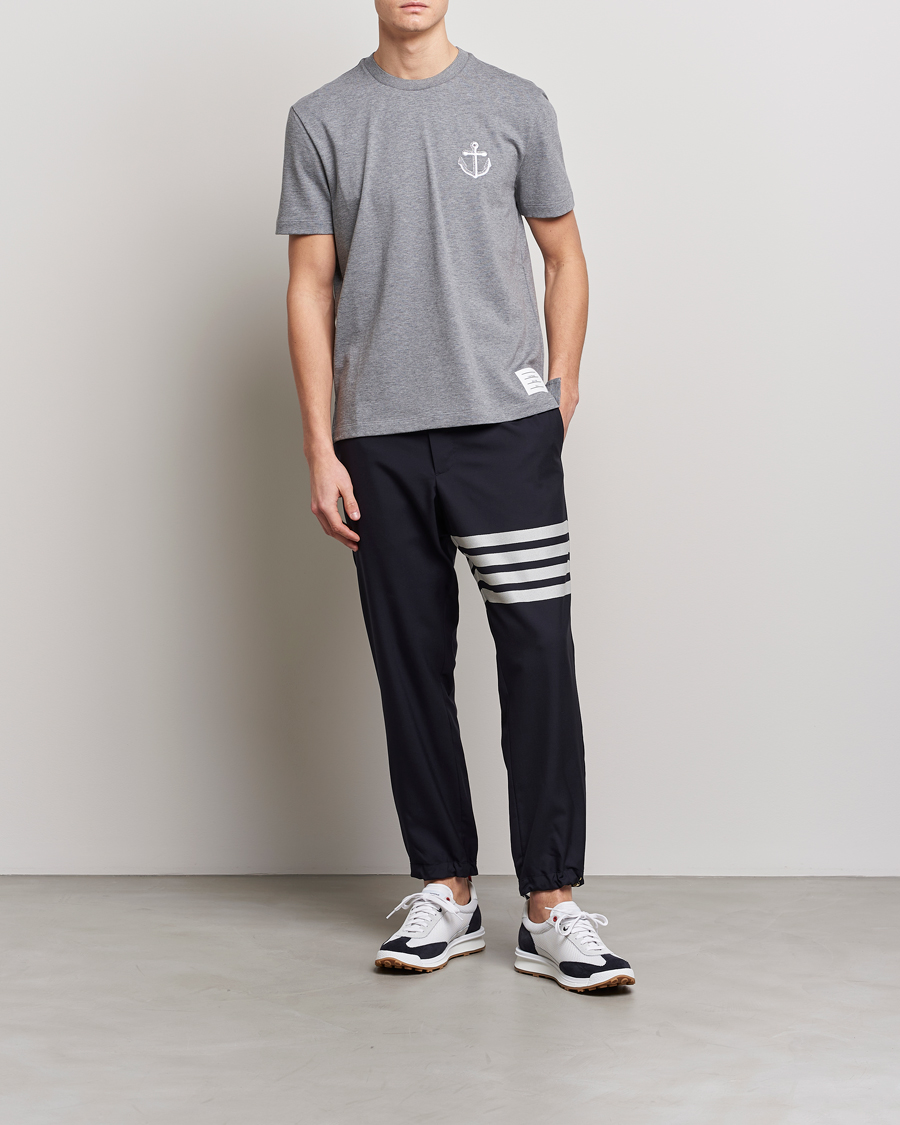 Hombres | Camisetas | Thom Browne | Anchor Embroidered T-Shirt Light Grey