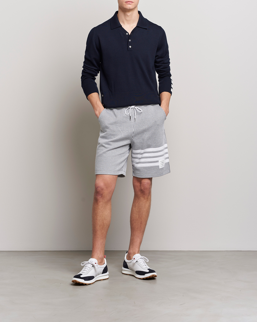 Hombres | Pantalones cortos | Thom Browne | Seersucker Loopback Shorts Light Grey