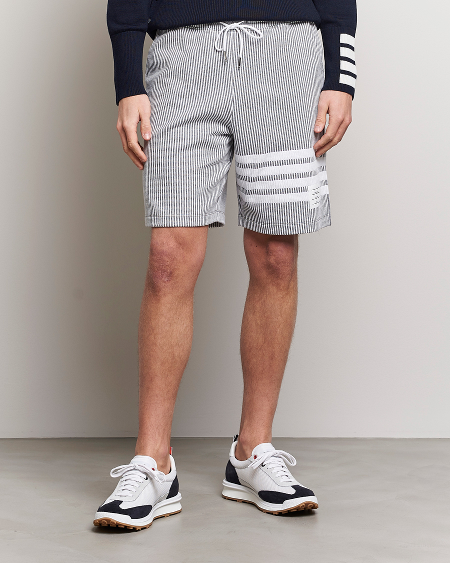 Hombres | Pantalones cortos | Thom Browne | Seersucker Loopback Shorts Light Grey