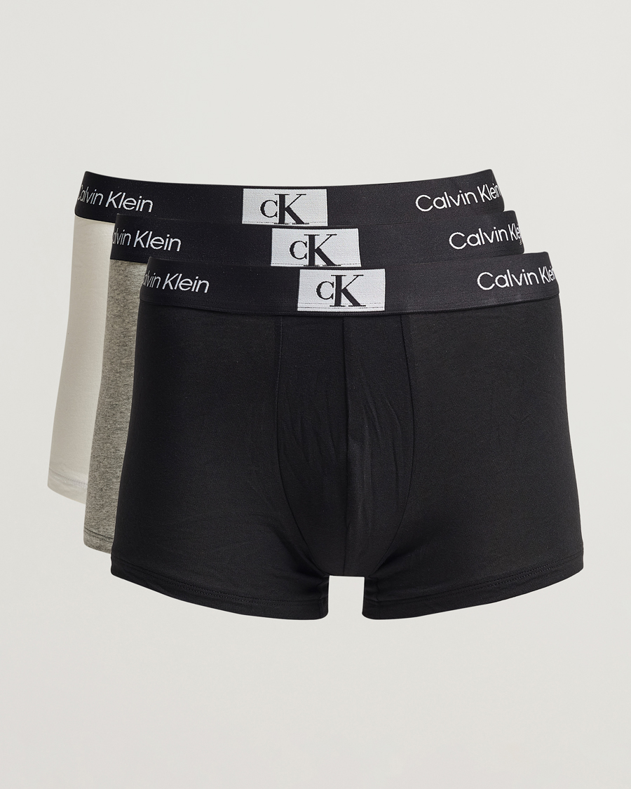 Hombres | Ropa interior y calcetines | Calvin Klein | Cotton Stretch Trunk 3-pack Grey/White/Black