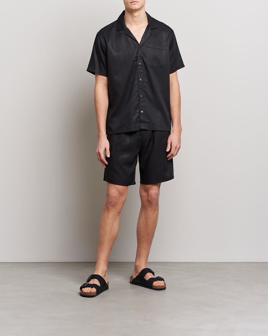 Hombres | Camisas | Calvin Klein | Lyocell Short Sleeve Loungewear Shirt Black