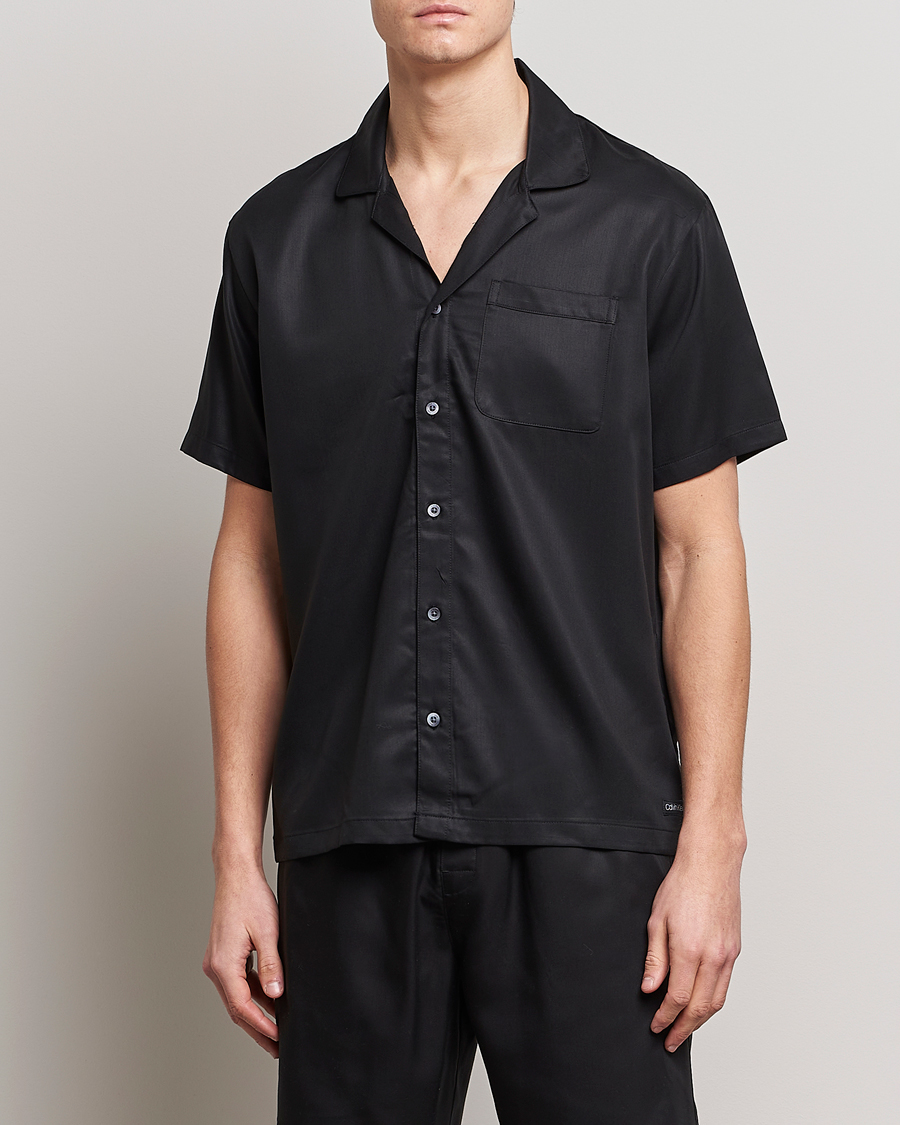Hombres | Camisas | Calvin Klein | Lyocell Short Sleeve Loungewear Shirt Black