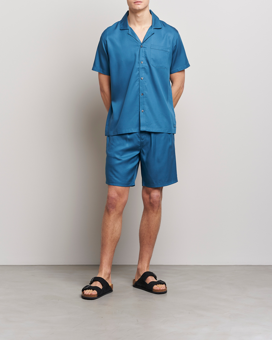 Hombres | Camisas | Calvin Klein | Lyocell Short Sleeve Loungewear Shirt Midnight
