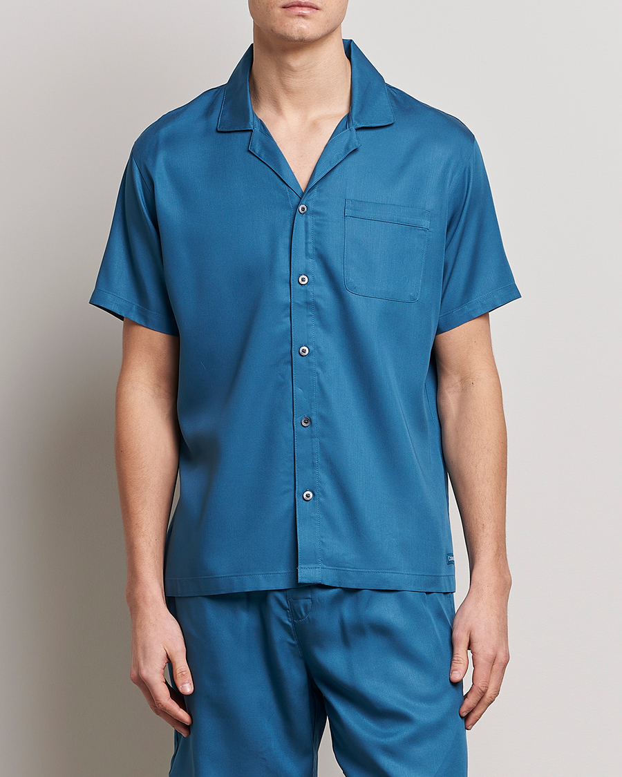 Hombres | Camisas | Calvin Klein | Lyocell Short Sleeve Loungewear Shirt Midnight