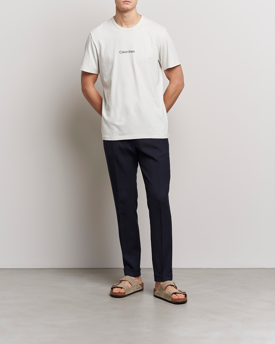 Hombres | Camisetas | Calvin Klein | Logo Crew Neck Loungewear T-Shirt Silver Birch