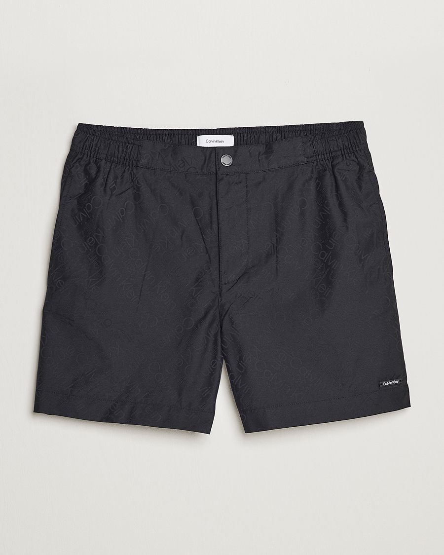 Hombres | Bañadores | Calvin Klein | Tailored Monogram Swimshorts Black
