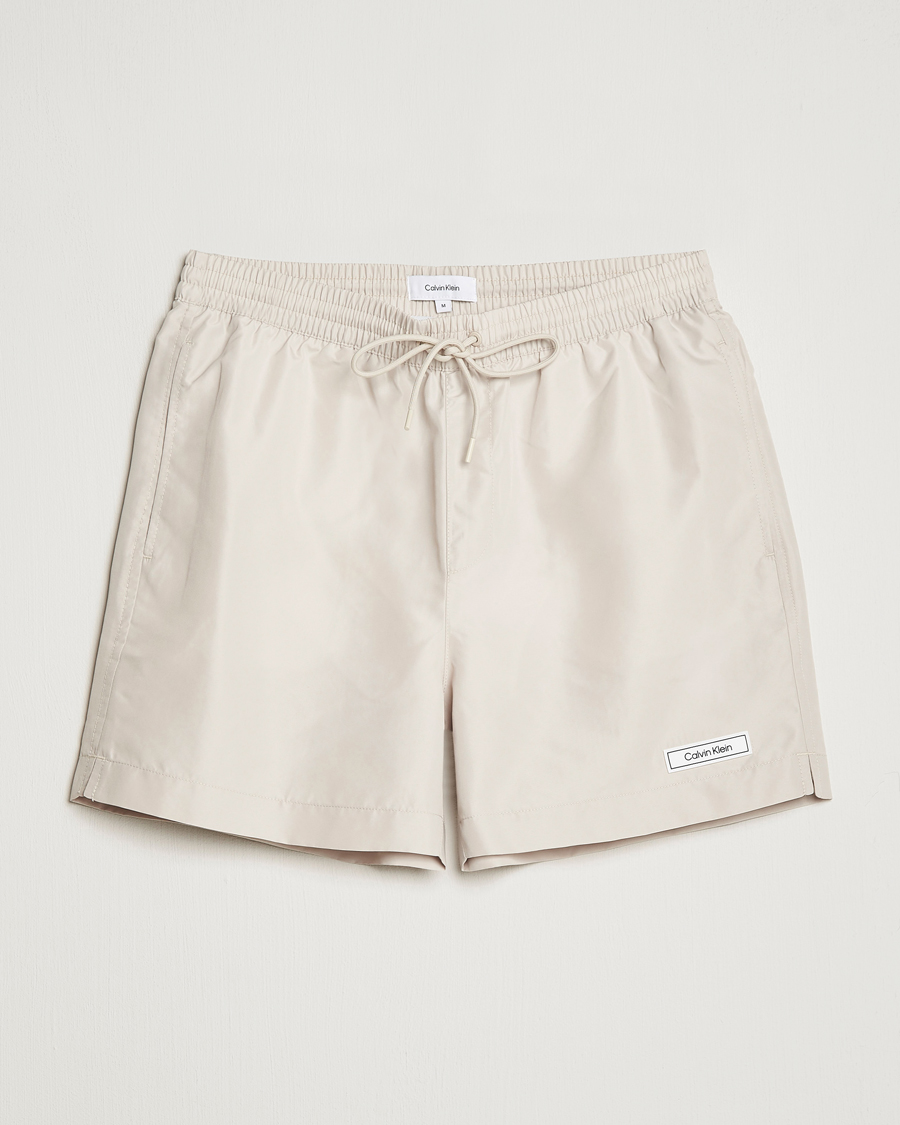 Hombres | Bañadores | Calvin Klein | Logo Drawstring Swimshorts Stony Beige