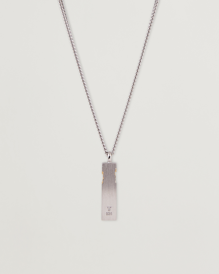 Hombres | Tom Wood Mined Cube Pendant Necklace Silver/Black | Tom Wood | Mined Cube Pendant Necklace Silver/Black