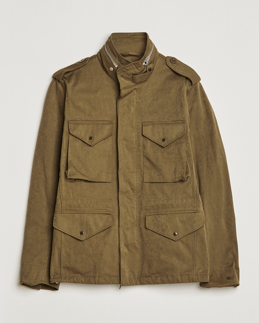 Hombres | Abrigos y chaquetas | Ten c | 9 oz OJJ Piece Dyed Short Field Jacket  Olive
