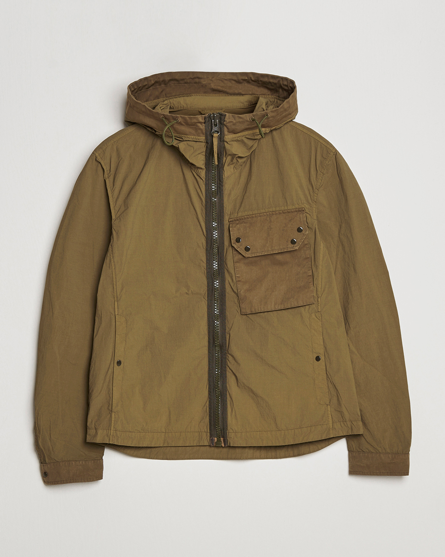 Hombres | Abrigos y chaquetas | Ten c | Garment Dyed Nylon Hooded Jacket Olive