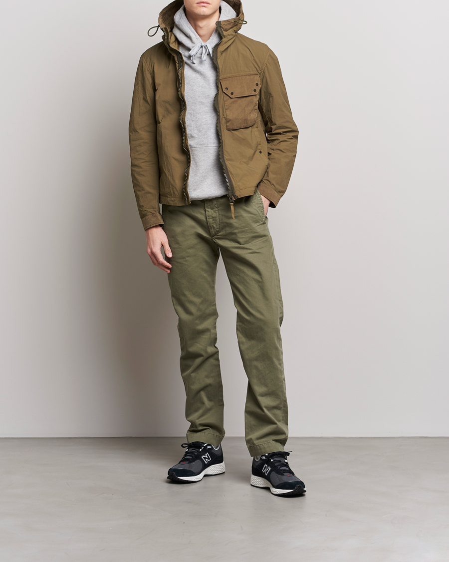 Hombres | Abrigos y chaquetas | Ten c | Garment Dyed Nylon Hooded Jacket Olive