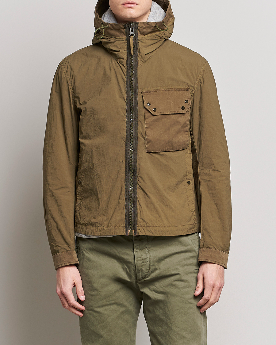 Hombres | Abrigos y chaquetas | Ten c | Garment Dyed Nylon Hooded Jacket Olive