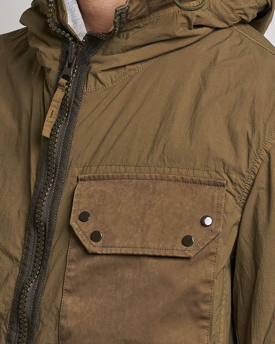 Hombres | Abrigos y chaquetas | Ten c | Garment Dyed Nylon Hooded Jacket Olive