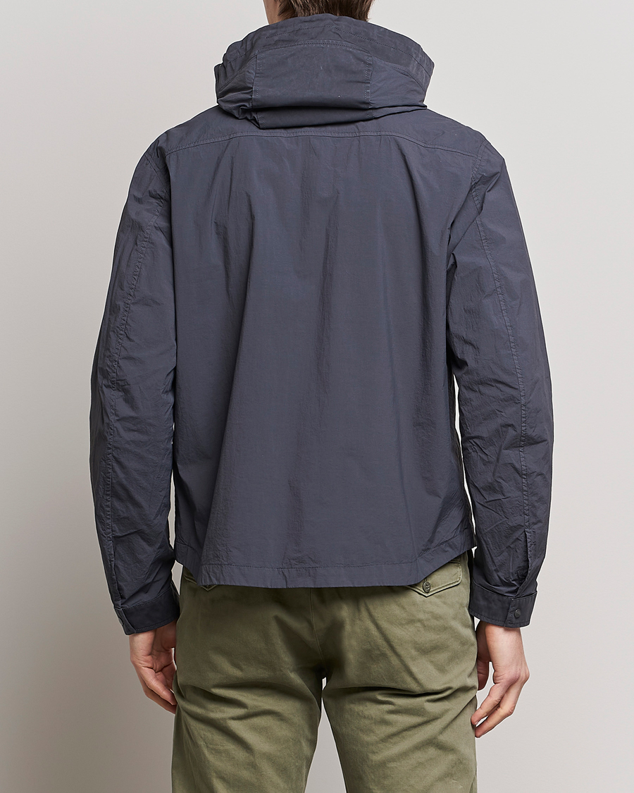 Hombres | Abrigos y chaquetas | Ten c | Garment Dyed Nylon Hooded Jacket Blue Grey