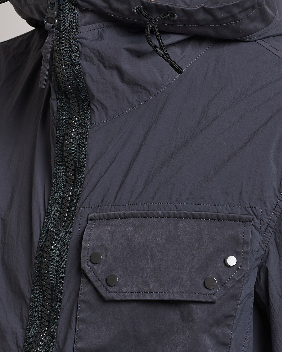 Hombres | Abrigos y chaquetas | Ten c | Garment Dyed Nylon Hooded Jacket Blue Grey