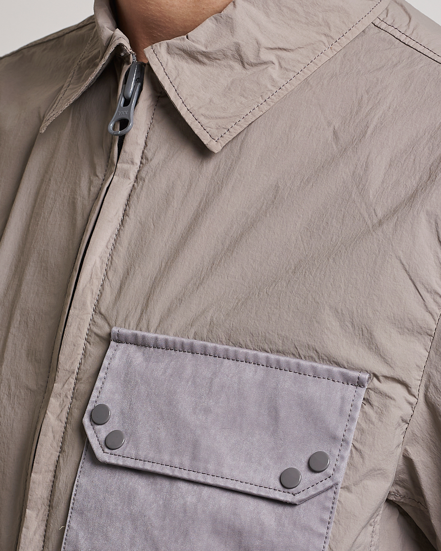 Hombres | Abrigos y chaquetas | Ten c | Garment Dyed Nylon Jacket Light Grey