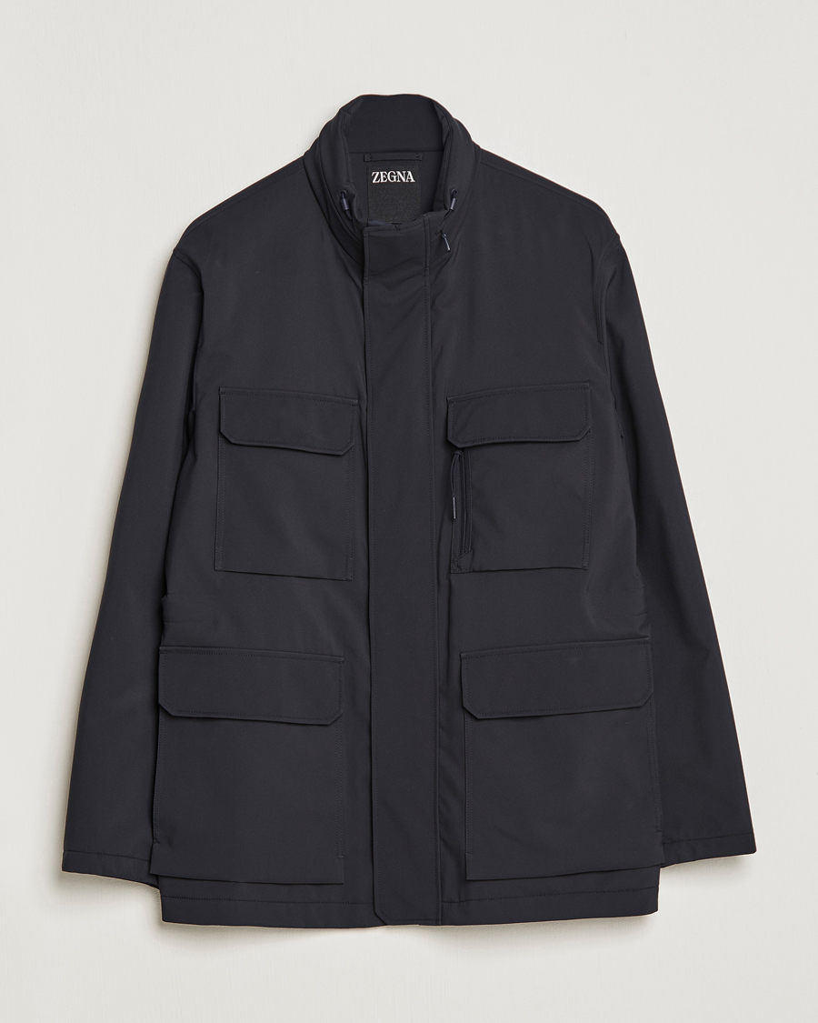 Hombres | Abrigos y chaquetas | Zegna | Water Repellent Nylon Field Jacket Navy