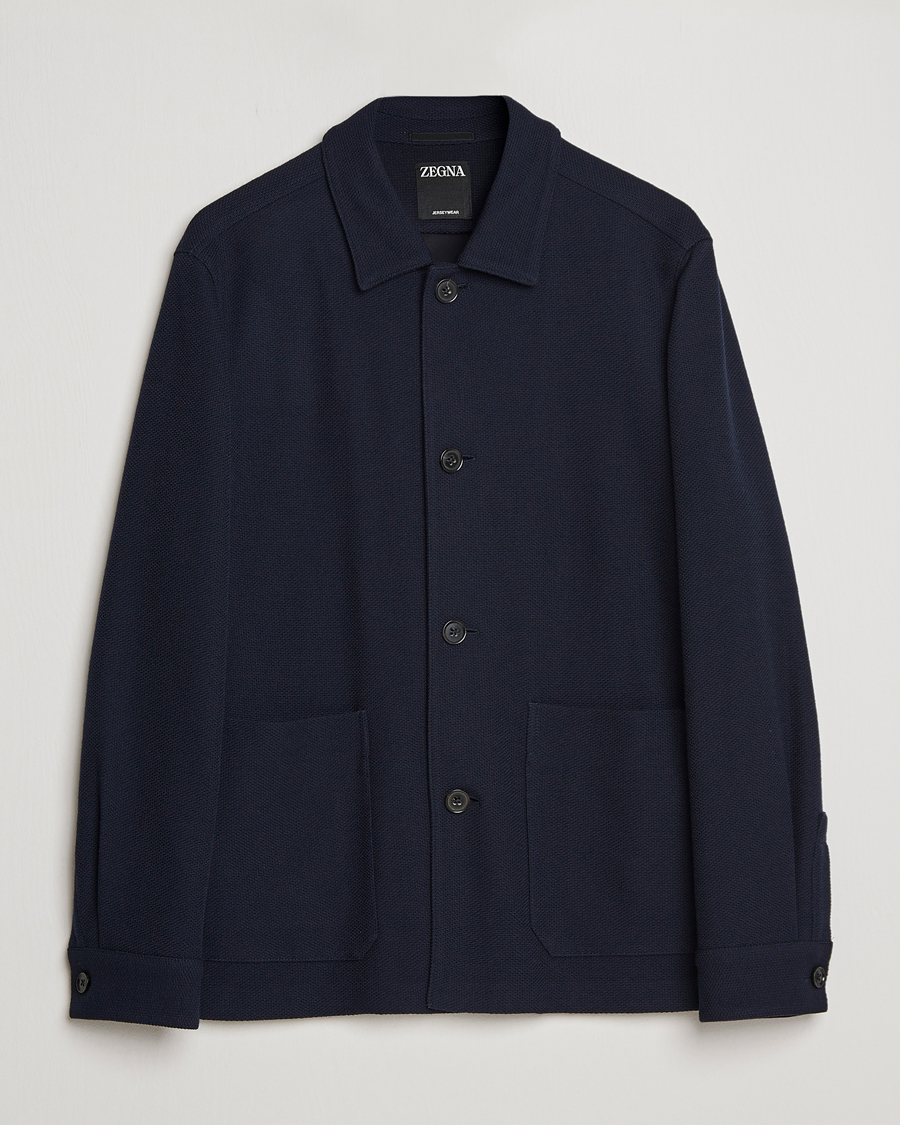 Hombres | Abrigos y chaquetas | Zegna | Wool Jersey Chore Jacket Navy