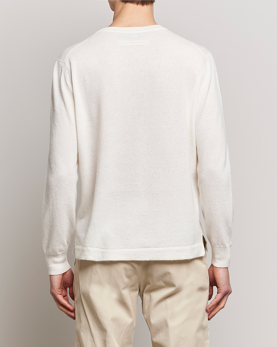 Hombres | Jerséis y prendas de punto | Zegna | Oasi Cashmere/Linen Crew Neck Sweater Off White