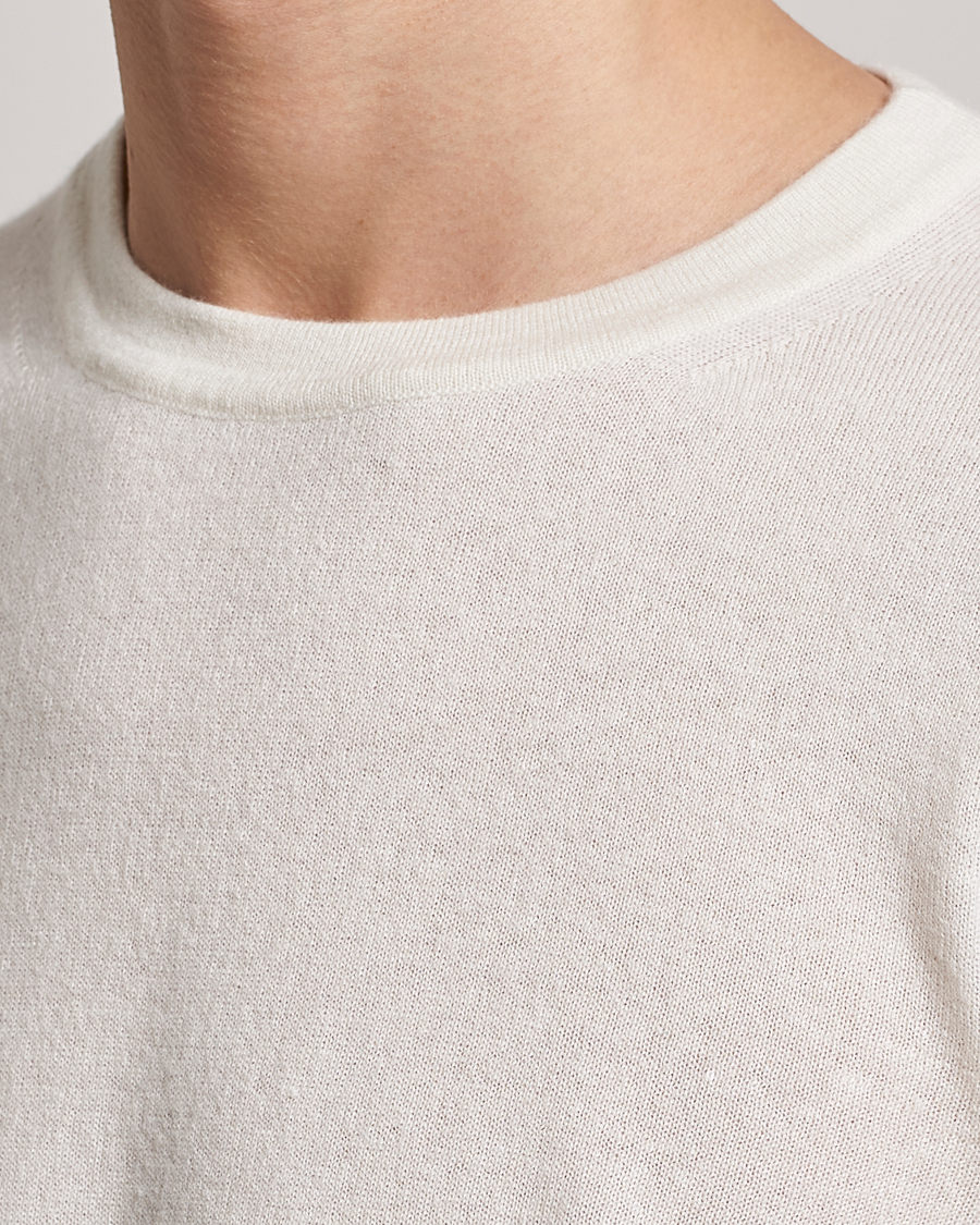 Hombres | Jerséis y prendas de punto | Zegna | Oasi Cashmere/Linen Crew Neck Sweater Off White