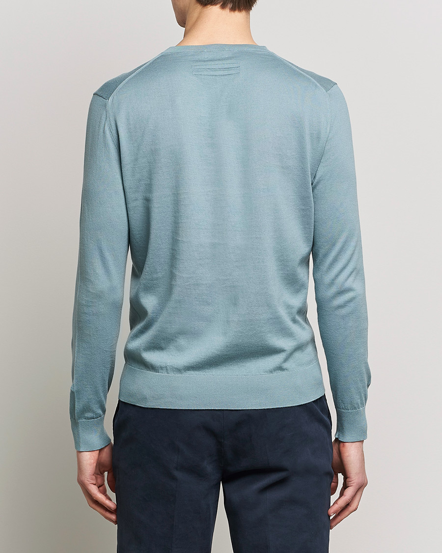 Hombres | Jerséis y prendas de punto | Zegna | Premium Cotton Crew Neck Sweater Teal