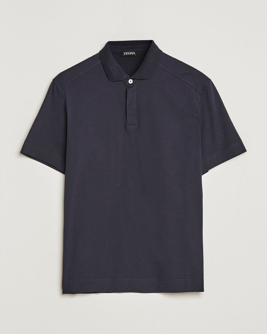 Hombres | Polos | Zegna | Cotton Jersey Polo Navy