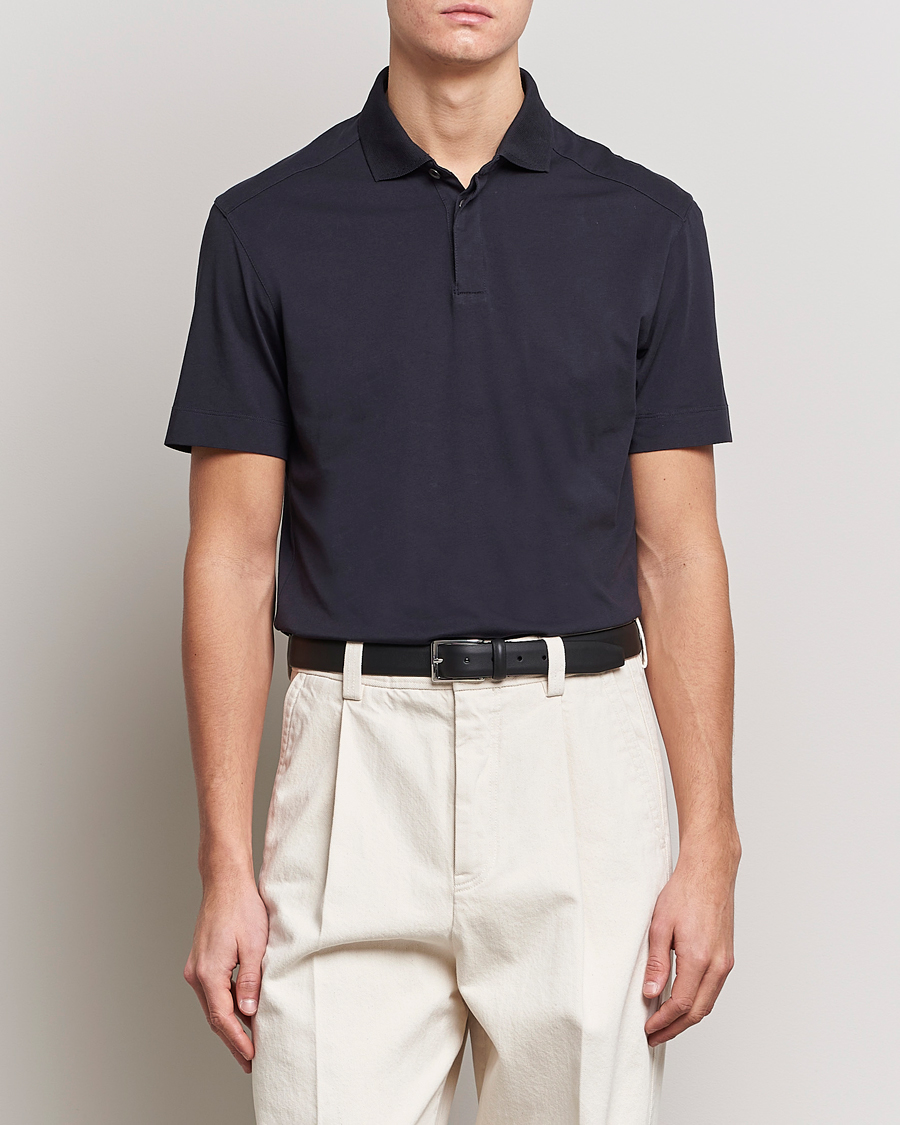 Hombres | Polos | Zegna | Cotton Jersey Polo Navy