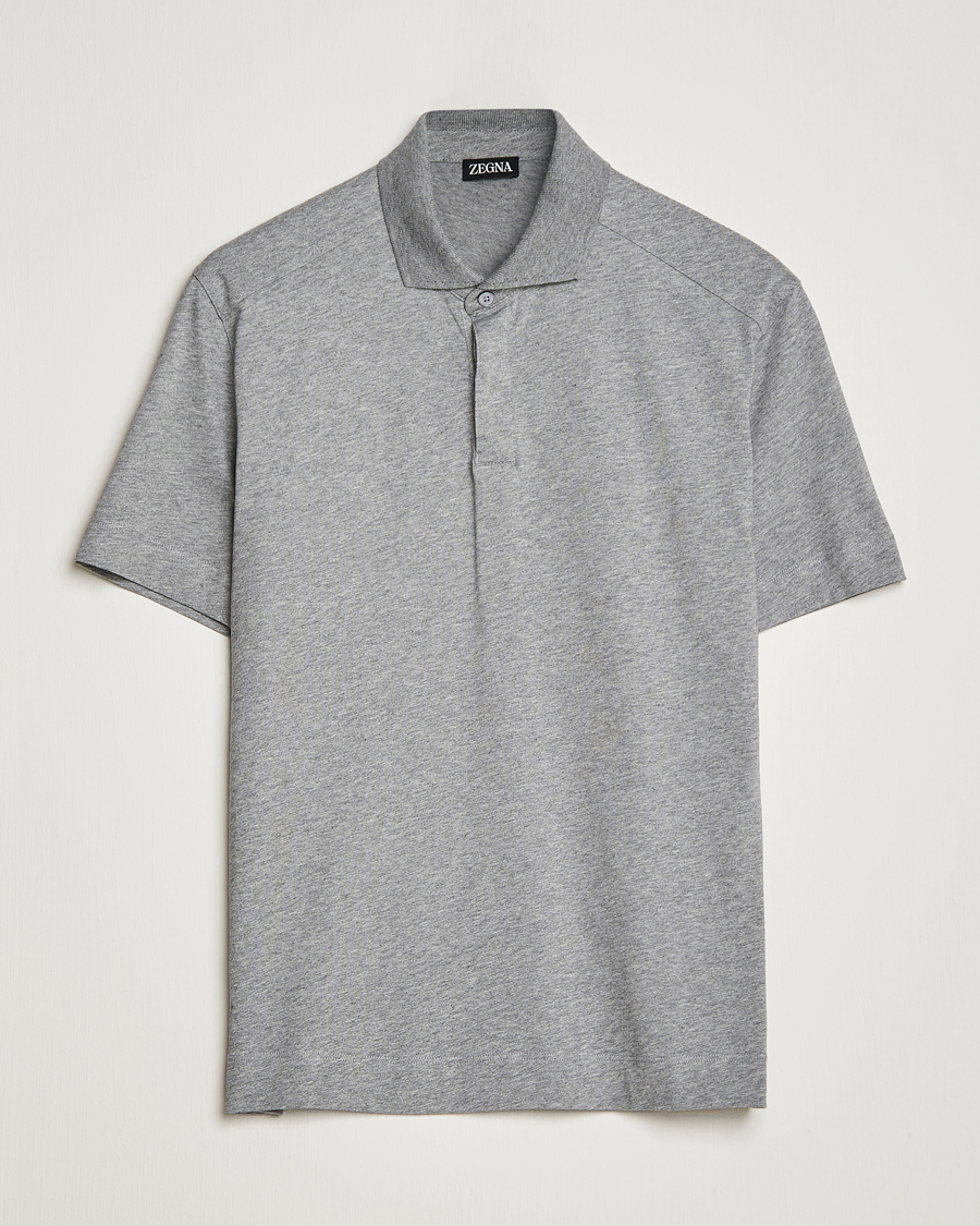 Hombres | Polos | Zegna | Cotton Jersey Polo Grey Melange