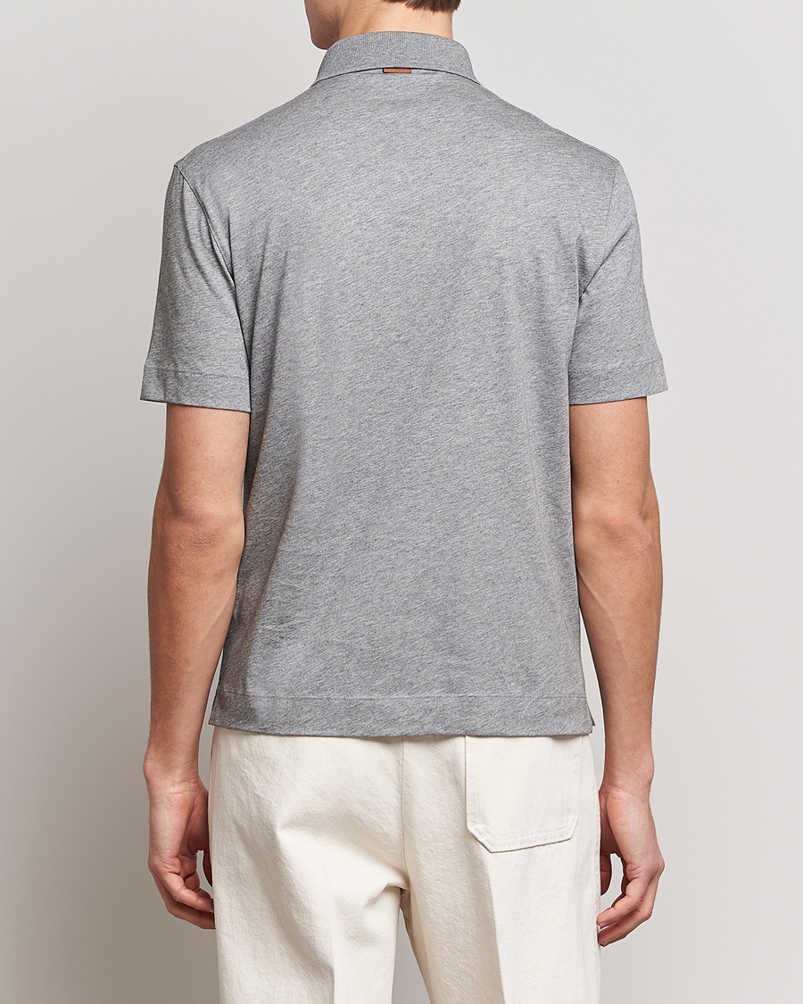 Hombres | Polos | Zegna | Cotton Jersey Polo Grey Melange