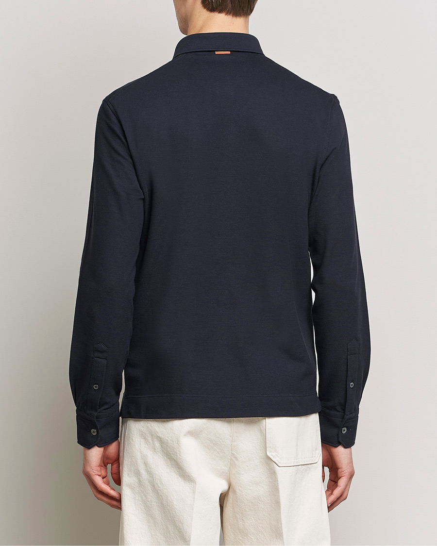 Hombres | Jerséis y prendas de punto | Zegna | Long Sleeve Pocket Polo Navy
