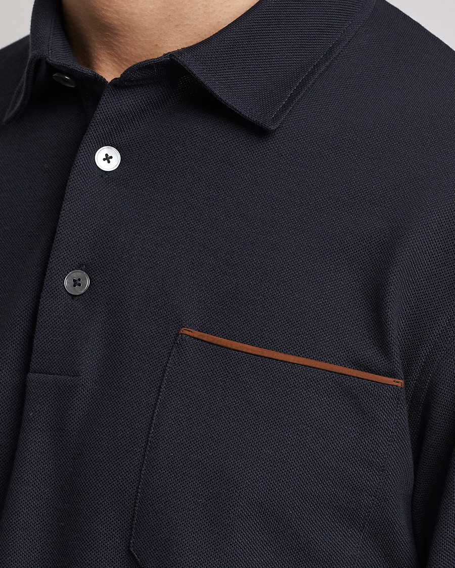 Hombres | Jerséis y prendas de punto | Zegna | Long Sleeve Pocket Polo Navy