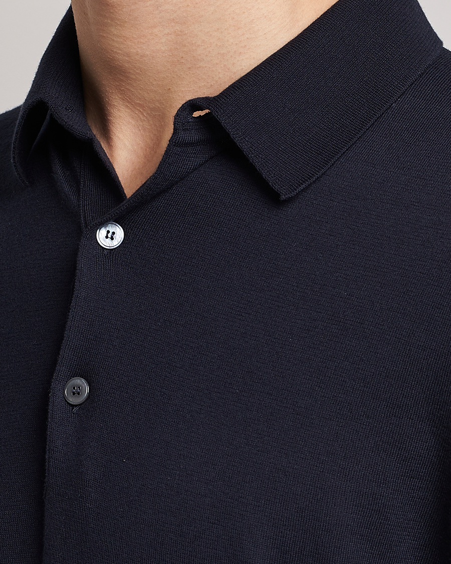 Hombres | Polos | Zegna | Premium Cotton Knitted Polo Navy