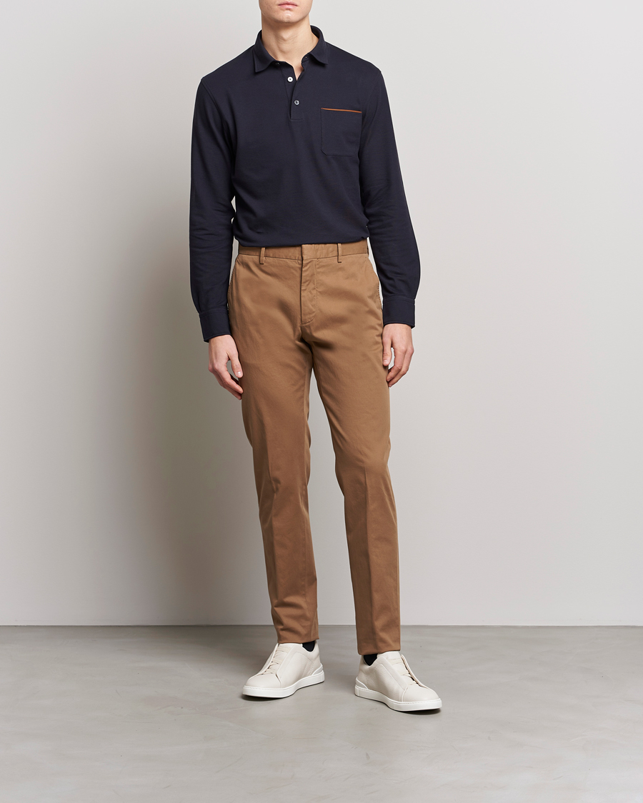 Hombres | Pantalones | Zegna | Slim Fit Premium Cotton Chinos Khaki