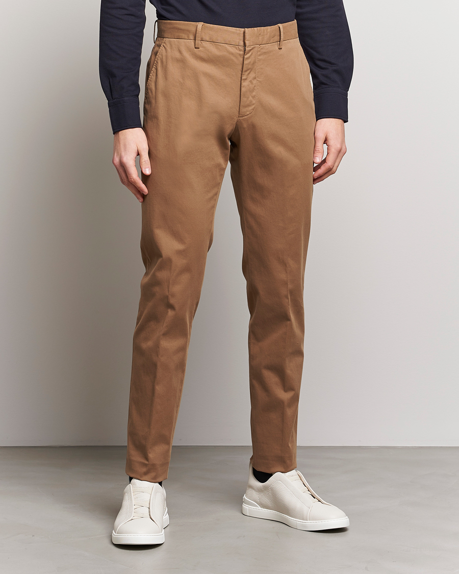 Hombres | Pantalones | Zegna | Slim Fit Premium Cotton Chinos Khaki
